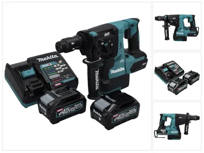 Obrázek produktu pro Makita HR 004 GM2 akumulátorové kombinované kladivo 40 V max. 2,8 J SDS plus XGT Brushless + 2x akumulátor 4,0 Ah + nabíječka