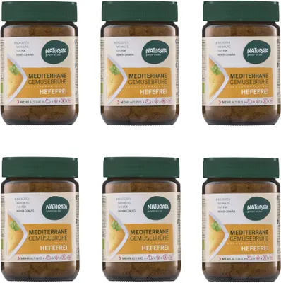 Produktbild von Mediterrane Gemüsebrühe hefefrei, 6 x 200 g