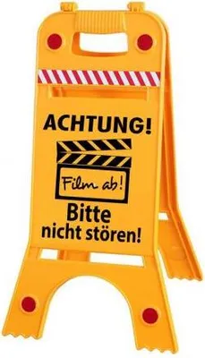 Produktbild von Warnaufsteller Dachaufsteller - Achtung  Filmaufnahmen psssst - Gr. ca. 28 x 64cm - 308553-1