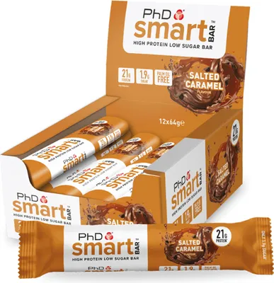 Produktbild von PhD Smart Bar (12x64g) Salted Caramel - Riegel - Protein-Riegel