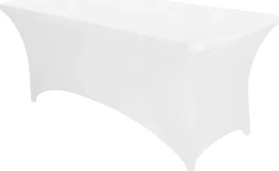 Produktbild von MultiGarden HTSP8FT-W Elastische Tischdecke für Catering-Tische, 240 cm, weiß