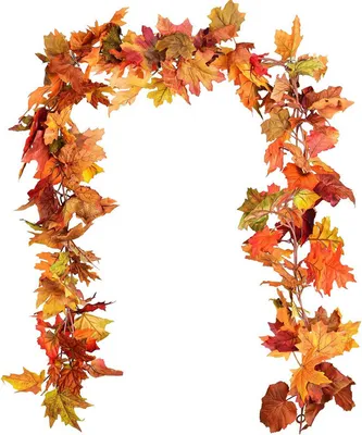 Image de Guirlande Feuilles d'érable, Feuilles d'automne Guirlande d'automne pour l'intérieur et l'extérieur, mariage, Thanksgiving, dîner, fête, cheminée, décoration de Noël
