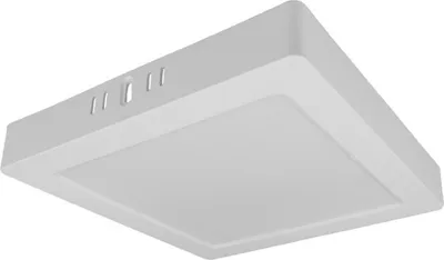 Image de Spot LED Downlight blanc, diffuseur laiteux, 18 W, blanc neutre, 1980 lm, plastique, dimensions : 3,1 x 22 x 22 cm, IP20, Ecolight