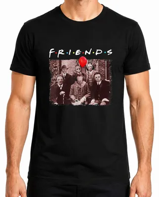 Produktbild von FRIENDS Horror Halloween Slasher Masken Pennywise Jason Freddy Herren T-Shirt, Schwarz, XXL