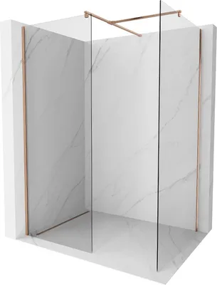Zdjęcie produktu dla Mexen Kioto ścianka prysznicowa Walk-in 160 x 85 cm, transparent, miedź szczotkowana - 800-160-202-65-00-085
