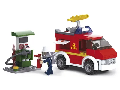 Productafbeelding van Sluban 0623 - Brandweerwagen en brandslanghaspel - Nieuw