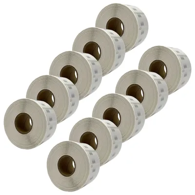 Produktbild von DULA Etiketten - Kompatibel mit Dymo 99013 / S0722410 Etiketten - Transparent - Adressetiketten - 10 Rollen - 36 x 89 mm - 260 Etiketten pro Rolle - Für Etikettendrucker 550