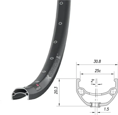 Obrázok produktu pre windmeile | Mach1 ráfik KargoL 26 palcov pre e-bike, longtail a cargo, čierny, s očkami 13G, pre kotúčové brzdy, elektrobicykle, pedelec