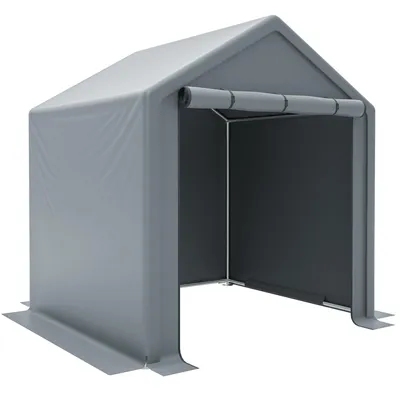 Obrázok produktu pre Prístrešok na náradie AIORBER 190x170x200cm, garáž na bicykle, záhradný stan, nepremokavý a stabilný, s roletovými dverami, tmavo šedý