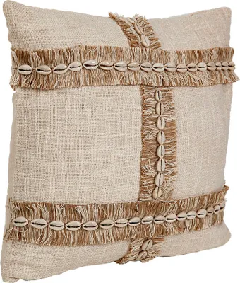 Image de Coussin Romimex Beige Coton Coquillages 45 x 8 x 45 cm