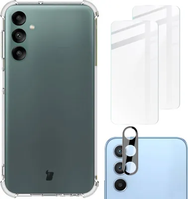 Produktbild von Bizon Case Clear Pack-Hülle + 2x Bildschirmglas + Linsenglas Samsung Galaxy A24 klar