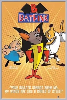 Image de Batfink - Affiche - Orange + cadre interchangeable, Shinsuke® Maxi en plastique argenté, vitre en acrylique