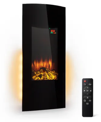 Obrázok produktu pre Klarstein Elektrický krb, elektrický krb do obývačky a interiéru, elektrický krb s LED plameňmi, ventilátorový ohrievač s časovačom, nastaviteľný termostat, ohrievač 2000 W