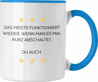 Produktbild von Trendation - Lustige Tasse mit Spruch für Frauen Männer Arbeit Büro Lustig Tassen Becher mit Sprüchen Kollegin Geschenk Sarkasmus Müde (Blau)