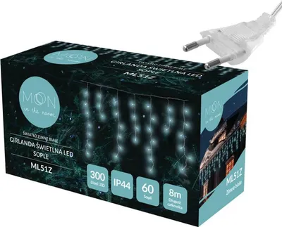 Obrázek produktu pro Vánoční osvětlení záclony Osvětlení měsíce v místnosti 8m 60 x LED lampy studená bílá