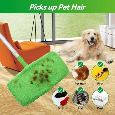 Productafbeelding van Ibenzoa® Herbruikbare, wasbare microvezel doekjes voor vloerwissers – set van 6, wit, 45,3 x 11,7 cm, geschikt voor verschillende vloertypes