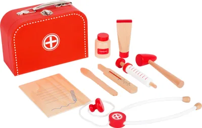 Produktbild von Small Foot 11183 Arztkoffer Spielset, rot/weiß/natur, 10-teilig (1 Set)