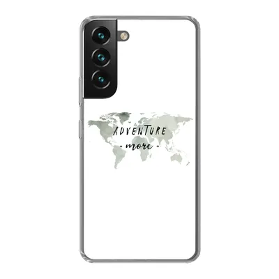 Produktbild von MuchoWow® Handyhülle Schutzhülle Hülle für Samsung Galaxy S22 Weltkarte - Grau - Zitate Silikon Softcase Handy Hülle - Mobiltelefonhülle