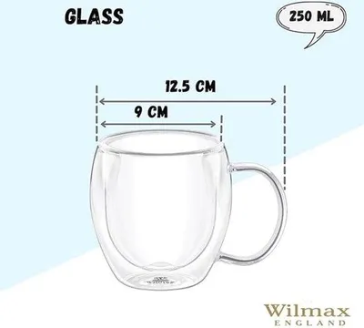 Productafbeelding van Famanu thermosbekers, gemaakt van borosilicaatglas, set van 2, 250 ml - geschikt voor thee, koffie en sap