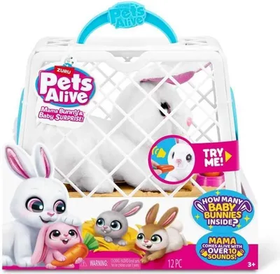 Produktbild von Interaktiver Hase ZURU Pets Alive Mama Bunny & Baby, Sound Hase, 10 Sounds, Überraschungs Babys