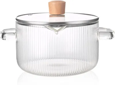 Produktbild von 1800ml Glas Kochtopf mit Doppelgriff und Deckel für Nudeln – Ideal für Kochen. Suppe und Familienküche