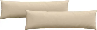Image de vidaXL Coussins de canapé 2 pcs Crème 145 x 40 cm tissu