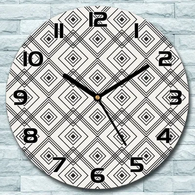 Produktbild von Wanduhr aus Glas Rund fi 30 Geometrisches Muster Quarz Deko Schlafzimmer Büro