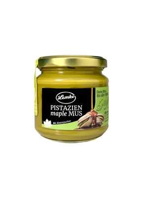 Produktbild von Lemke Pistazienmus Maple, 180g | Mit 75% Blanchierten Pistazien – Süß und Cremig mit Ahornzucker