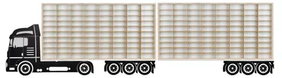 Image de ArtTwist 2x vitrine pour modèles réduits de voitures | Rangement Hot Wheels à 160 compartiments | Vitrine de collection suspendue 78,5 cm x 40 cm x 4 cm | Casier en bois pour décoration murale et organisation (camion K02)