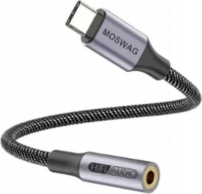 Immagine prodotto di Adattatore da USB-C a jack da 3,5 mm per Moswag HiFi DAC intrecciato