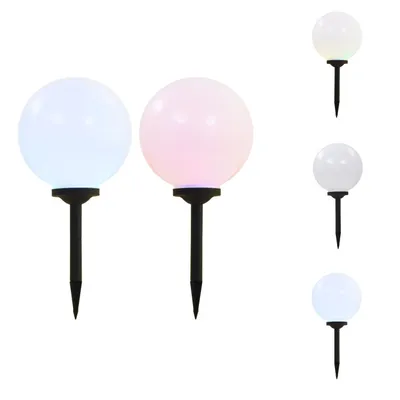 Obrázok produktu pre vidaXL Vonkajšie solárne osvetlenie 2 kusy LED sférické 30 cm RGB - Vonkajšie osvetlenie