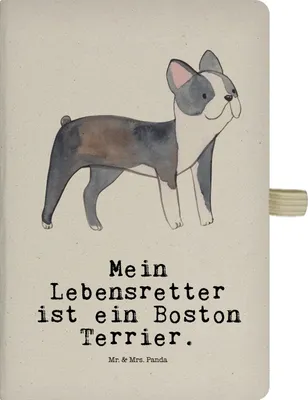 Produktbild von Mr. & Mrs. Panda Journal Boston Terrier Lebensretter - Transparent - Geschenk, Adressbuch, notizbuch, Tagebuch, skizzenbuch a4, Kladde