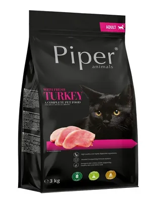 Zdjęcie produktu dla Piper Animals z indykiem - bezzbożowa sucha karma dla kotów 3kg