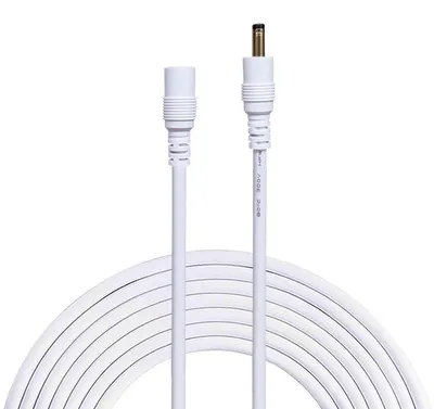 Immagine prodotto di Cavo di prolunga DC da 3,5 mm x 1,35 mm, connettore maschio a connettore femmina, lunghezza 5 metri, colore bianco