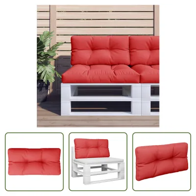 Image de The Living Store Coussin sur palette Rouge 80x40x12 cm Tissu