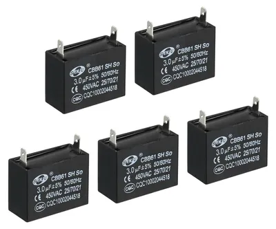 CBB61 Kondensator 3 µF 450 V AC, 5 Stück, 38x30x28 mm
