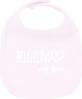 Produktbild von Huuraa Unisex Babylatz Belgium my love Geschenk Babypink  Baumwolle Belgium Mitbringsel