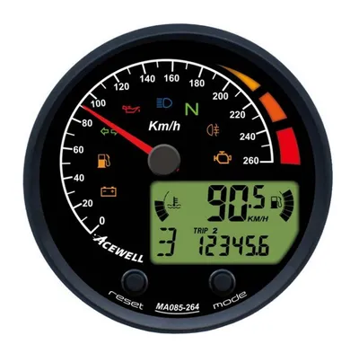 Image de ACEWELL Tachymètre analogique 260 km/h Digital DZM