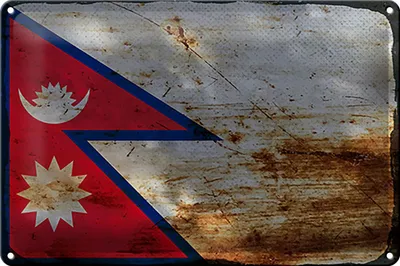 Produktbild von Blechschild Flagge Nepal 30x20cm Flag of Nepal Rost