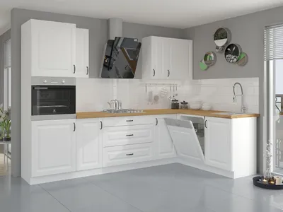 Obrázek produktu pro Rohová kuchyně 218/110 cm FRYZIA 1 - bílá + pracovní deska