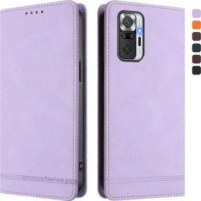 Image de Etui pour Xiaomi Redmi Note 10 Pro/Note 10 Pro Max, étui rétro en cuirPolyuréthaneavec support et fentes pour cartes Violet