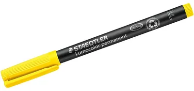 Obrázek produktu pro Permanentní pero F žluté Lumocolor Staedtler