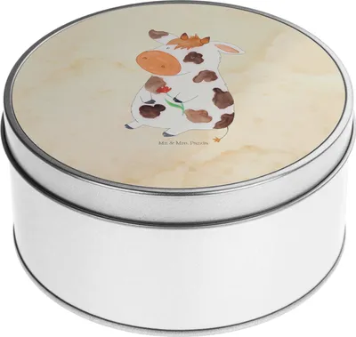 Produktbild von Mr. & Mrs. Panda Dose Kuh - Vintage - Geschenk, Aufbewahrungsdosen, Spruch, Hof, Bauernhof, Blechdose, Keksdose, Kühe, keksdosen, Träume, Vorratsdosen
