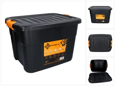 Produktbild von FORTE Tools Aufbewahrungsbox 42 l mit Klickverschluss 50x39x34 cm in schwarz Werkzeugkoffer, Box, robust, stapelbar, abschließbar ( 000051361905 )