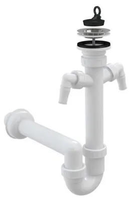Immagine prodotto di Alcadrain Siphons - Sifone per lavello, diametro 70 mm, con 2 attacchi, plastica A820-DN40