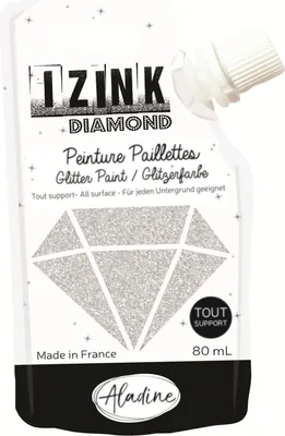 Produktbild von Aladine Aladine Izink Diamond Glitter Paint 80 ml Silber
