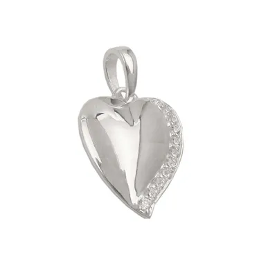 Produktbild von Anhänger 16x14mm Herz mit Zirkonia glänzend Silber 925 silber 16x14mm