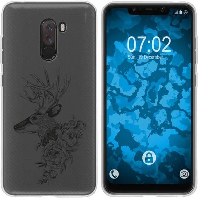 Produktbild von PhoneNatic Case kompatibel mit Xiaomi Pocophone F1 Silikon-Hülle Floral Hirsch M7-1