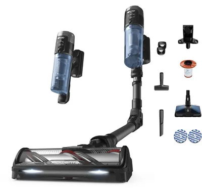 Produktbild von Rowenta X-Force Flex 12.60 Neo, Cordless Stick Vacuum Cleaner, Allergy Aqua, Deep-Cleaning Power, 2-in-1-Stabstaubsauger, Beutellos, Blau, Grau, Rechteckig, Trocken&Nass, Filterung