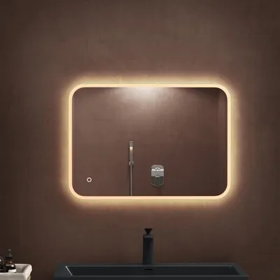Immagine prodotto di doporro Specchio Bagno LED 50x70 cm Rettangolare Retroilluminato con Interruttore Tattile Dimmerabile 3 Colori Antifog in Vetro Temperato HD, Installazione Orizzontale o Verticale